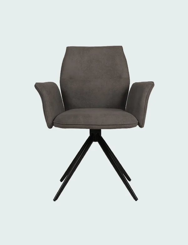 Saba - Chaise Moderne en Tissu Gris avec Pieds en Métal Noir - Élégance et Confort Contemporains